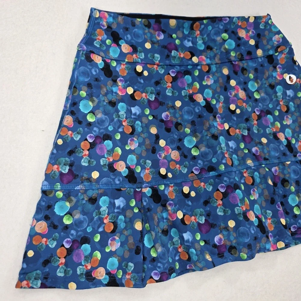 Dona Jo Womens Pickleball Tennis Golf Athletic Wear Polka-Dot Skort Skirt Size S